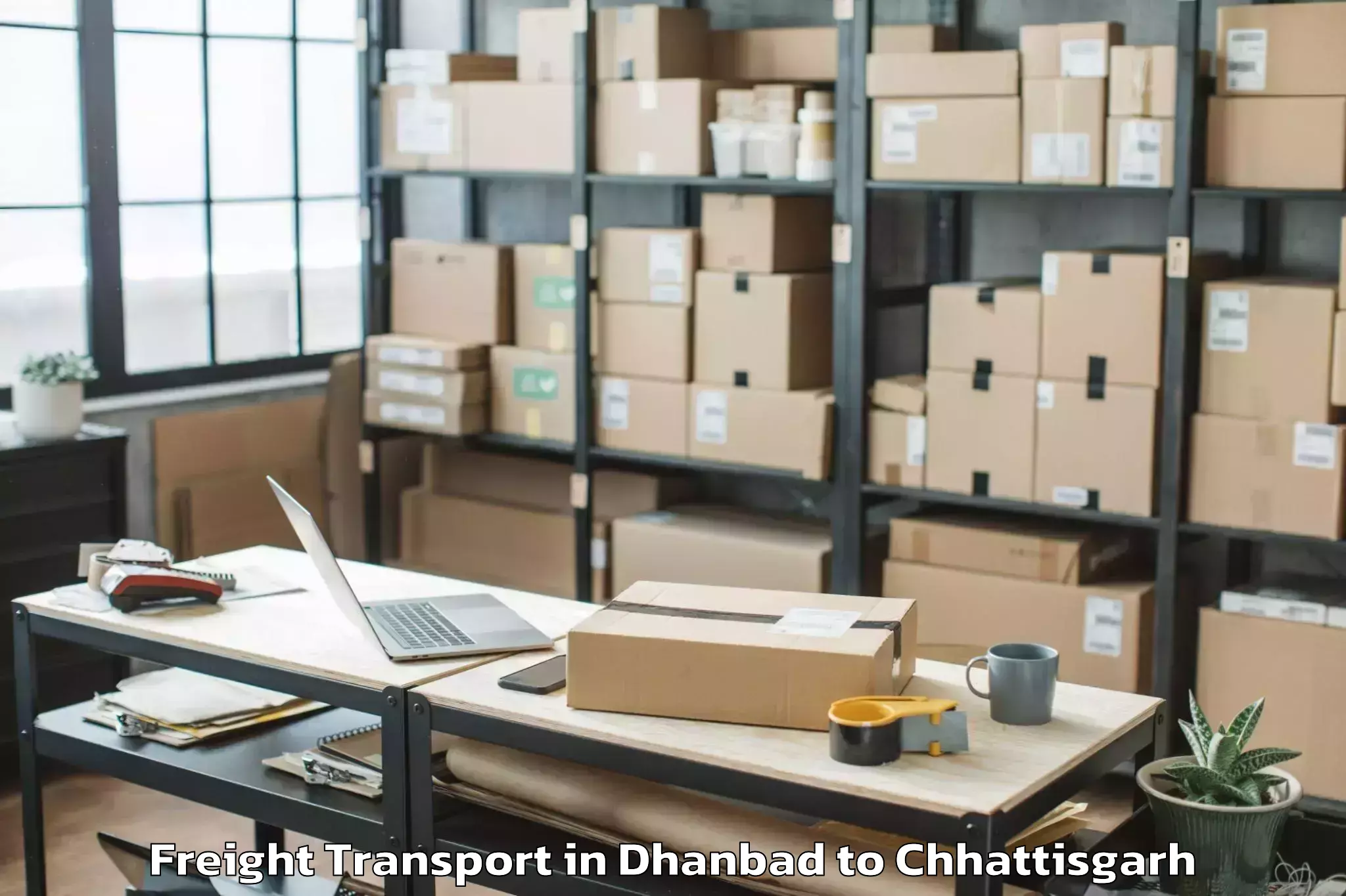 Book Your Dhanbad to Op Jindal University Raigarh Freight Transport Today